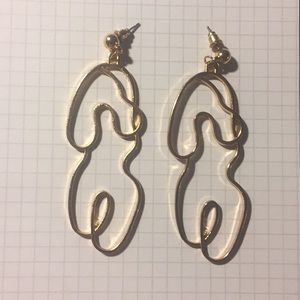 Picasso like abstract female body earrings